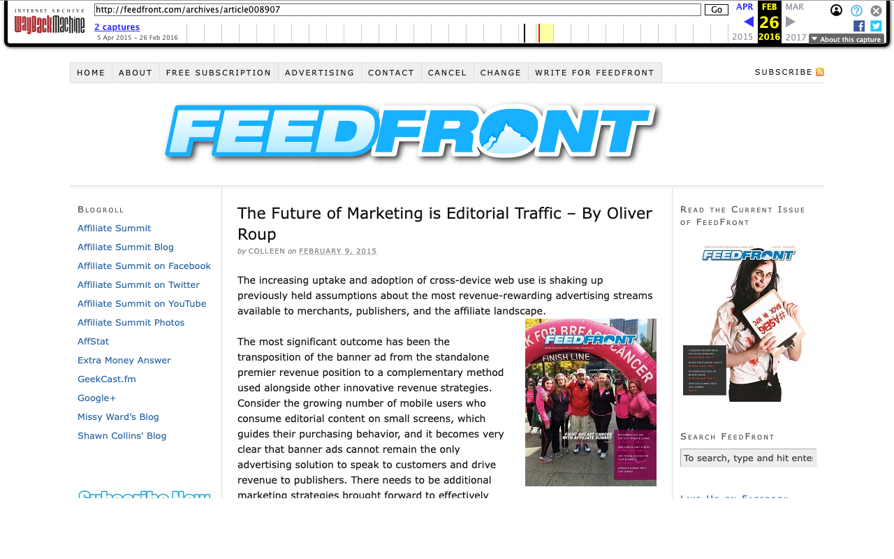 FeedFront article screenshot