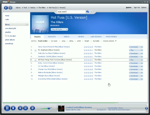 MSN Music “Juice” walkthrough