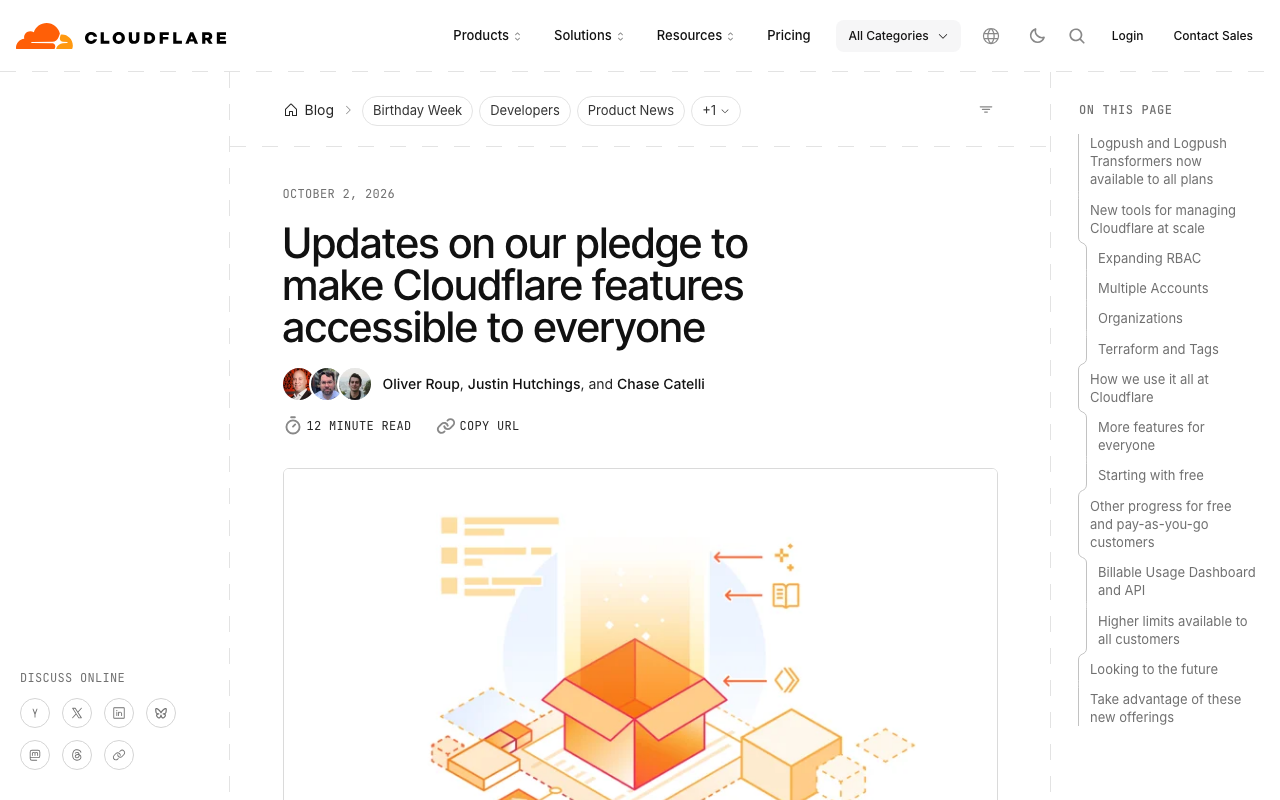 Updates on our pledge to make Cloudflare features accessible to everyone