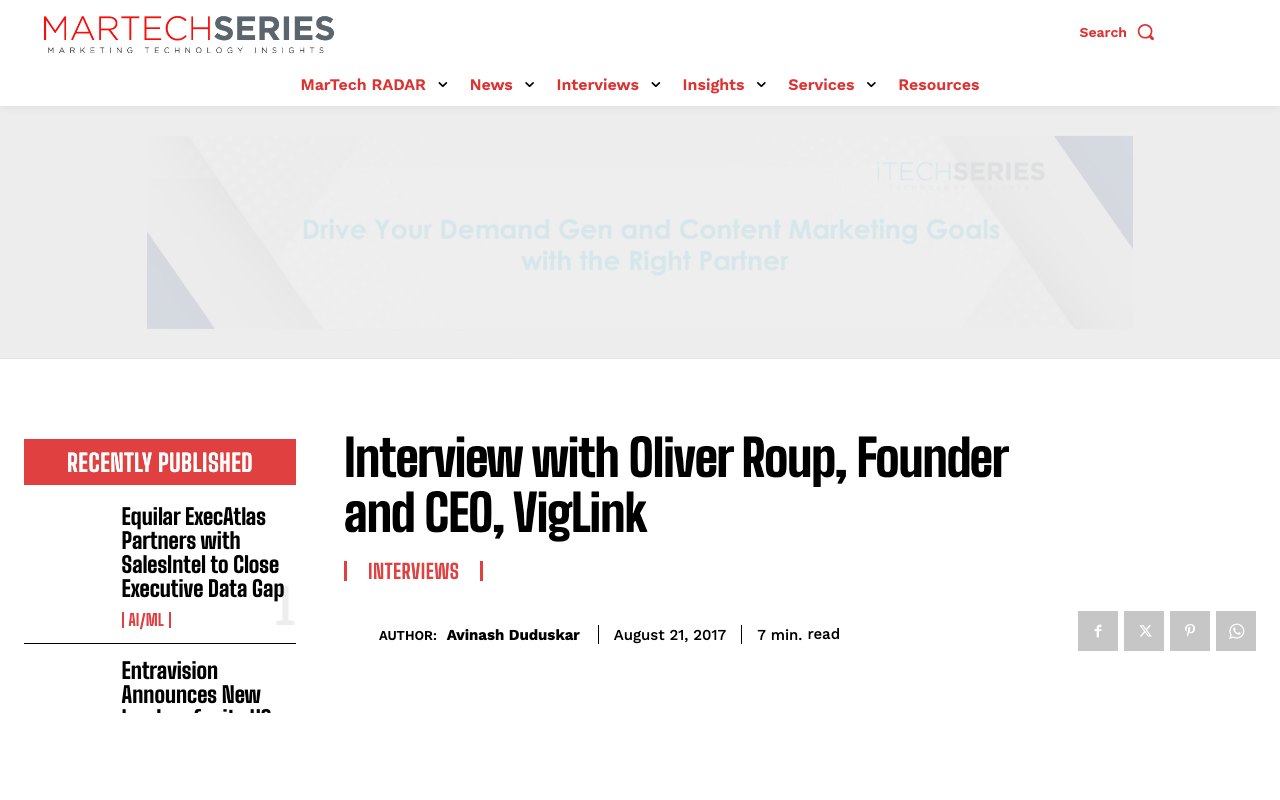 Interview with Oliver Roup, Founder and CEO, VigLink
